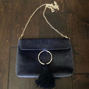 Anthropologie velvet clutch